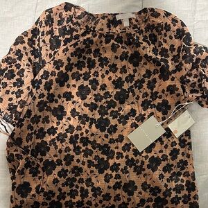 Chelsea28 Floral Black and Tan Women's Top - BRAND NEW